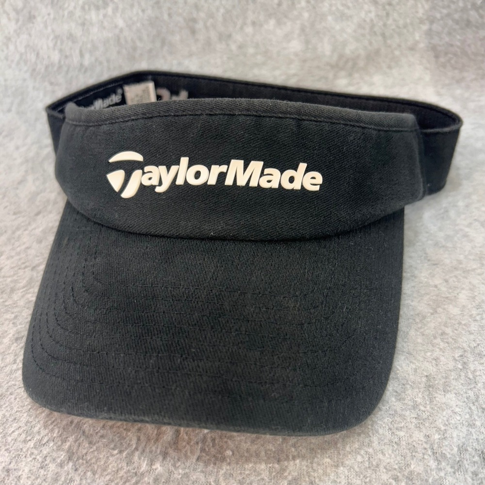 TaylorMade Logo Mens Black TaylorMade Golf Visor Flexfit Stretch L/XL